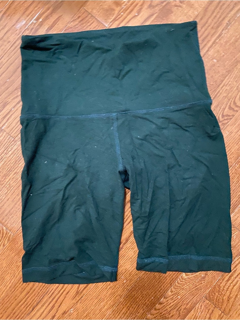 High-Waist Athletic Bike Shorts in Deep Green